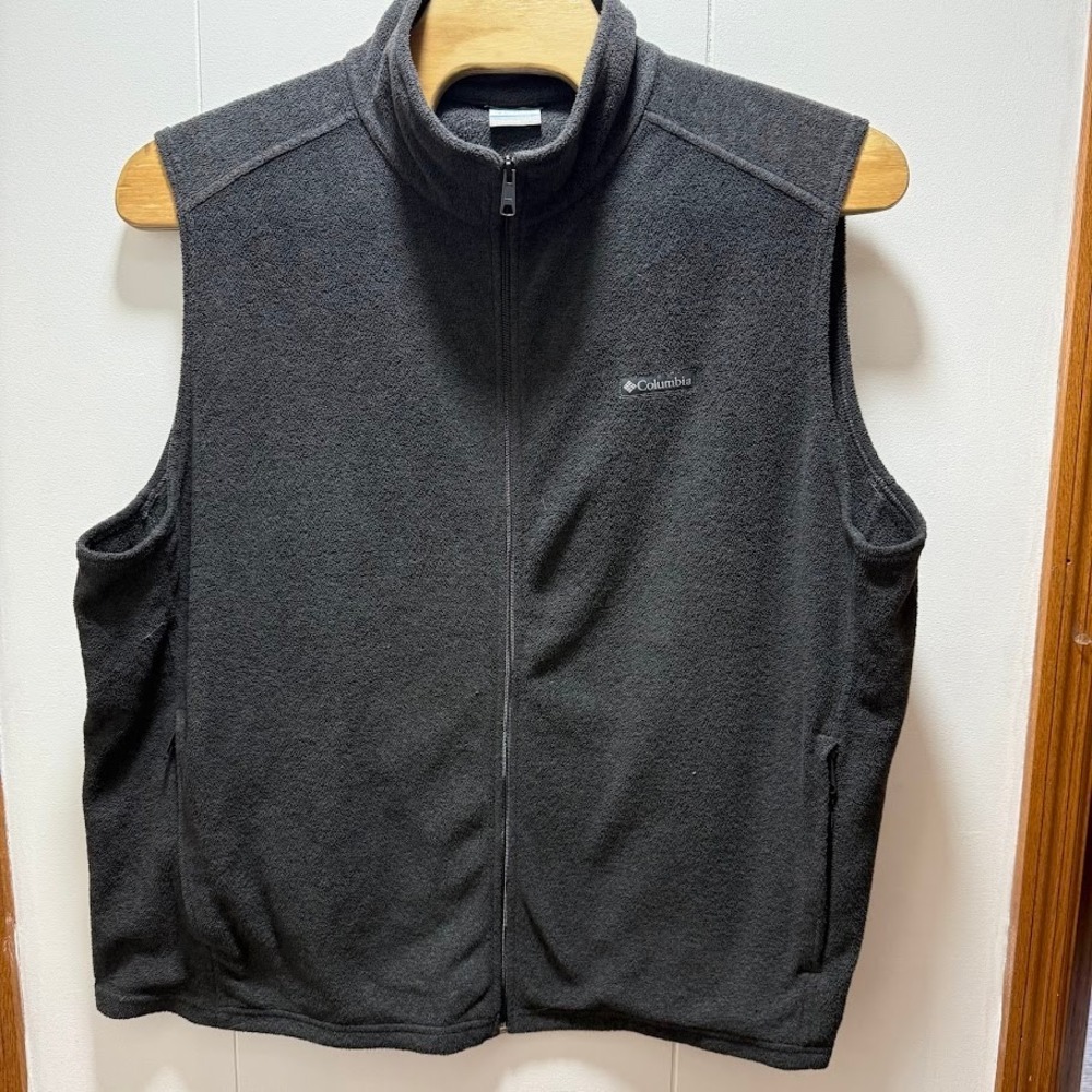 Columbia Steens Mountain Fleece Vest Mens 4XLT Gray‎ Full Zip Charcoal Gray